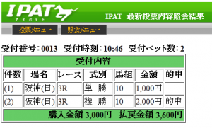 １２月２３日（日）阪神３Rは極上の勝負どころでしたね
