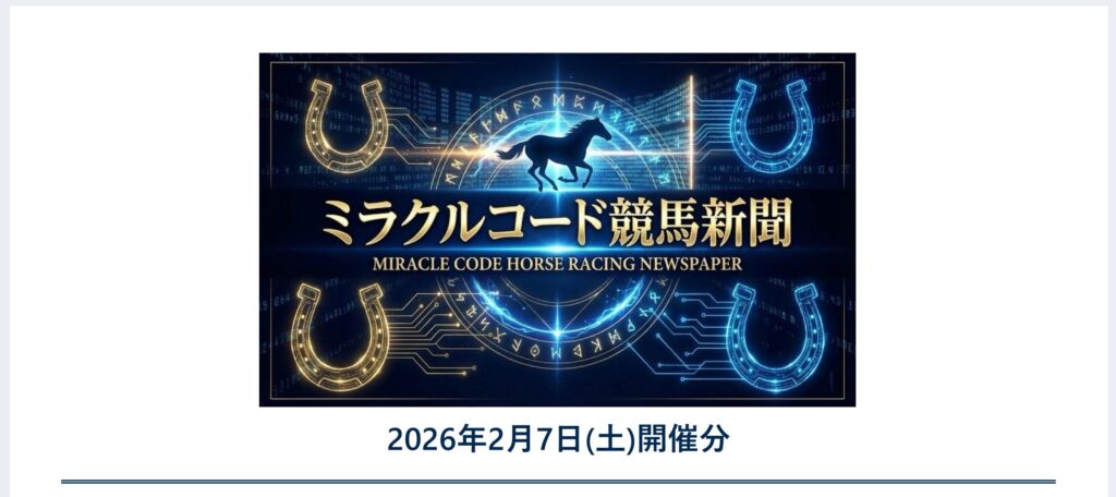 今日の結果は？期間限定特典としてミラクルコード競馬新聞を発行中！