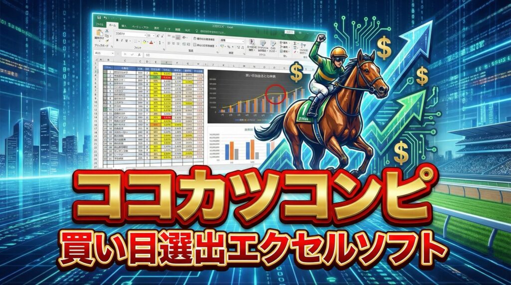 ココカツコンピは専用エクセルソフトで簡単に買い目出しができます。